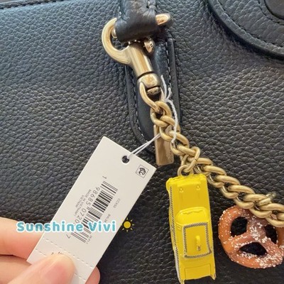 NWT Coach New York Motif Chain Bag Charm Brass/Multi CCX50 （no