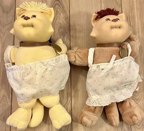 Cabbage Patch Kids Koosas Cat Dolls Original Outfits 1983 Vintage Lot Of 2