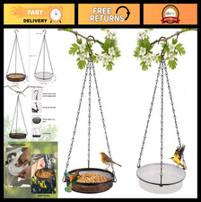 2-in-1 Hanging Bird Feeder  Bath Set, Outdoor Metal Tray for Attracting Birds