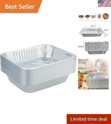 Recyclable 9x13 Aluminum Foil Cooking Pans - Ideal for Holidays & Events