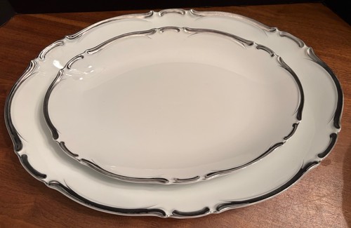 2 -Vintage Harmony House Starlight #3656, Large 16.25” & 12.5” Serving Platters