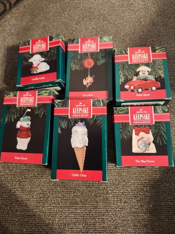 1991 Set of 6 Hallmark Ornaments
