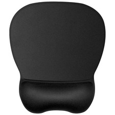 Ergonomic Mouse Pad with Gel Wrist Rest, 9.2 x 8.1 in, Black