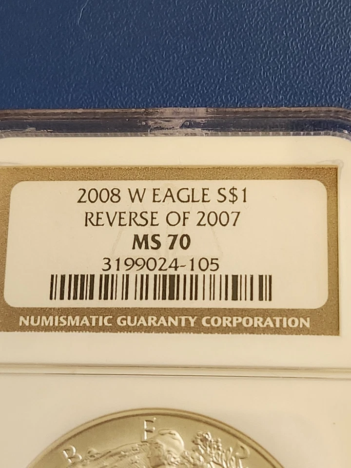 2008 W EAGLE S$1 REVERSE OF 2007 MS 70 - Image 2 of 4