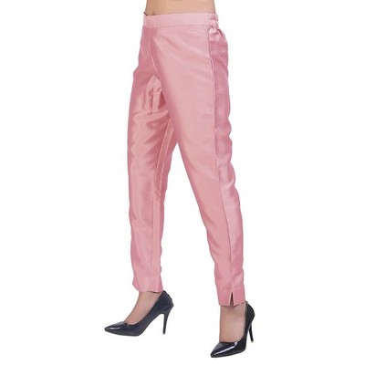 Women's Dupion Silk Trousre Pant Ankle Length Slim Fit & Casual Pants For Office