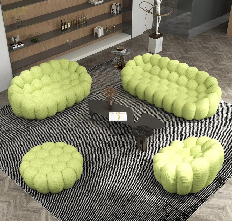 Juego de sofá curvo de burbujas, sofá de piso, para apartamento, Foto 3 de 4