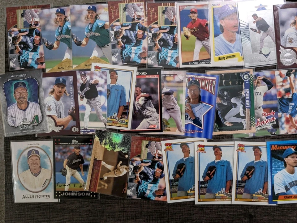 Lote de 110 tarjetas de béisbol - RANDY JOHNSON Topps Fleer Upper Deck Insert MLB RC Foto 3 de 4