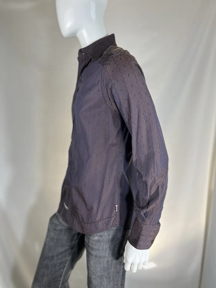 Vintage English Laundry Maroon Gentleman’s Shirt Eye Turning Design Size Small - Image 4 of 4