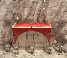 Vintage 8 Sour  Parfait Glasses Hand Blown Barware Cocktail Made England 5 oz.