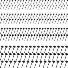 200pcs Mini Black Glass Eyes Kits 2/3/4/5mm Beans Needle Type Glass Eyes Ball...