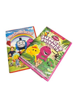 Lot 2 -Barney, Here Comes Spring, Jungle Friends Bob Builder Thomas Tank