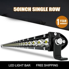 50in/52in 144W Single Row LED Light Bar Combo Beam 6D Reflectors for Offroad 4x4
