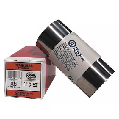 Precision Brand 22135 Shim Stock, Roll, Cold 302 Ss, 0.0010 In, Width: 12''