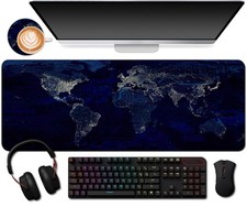 Extended Mouse Pad with Cup Coaster for Computer and Keyboard  31.5 X 11.8