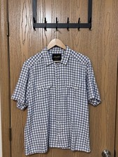 Richter Goods Blue White Pearl snap western Button-Up Made in USA XL