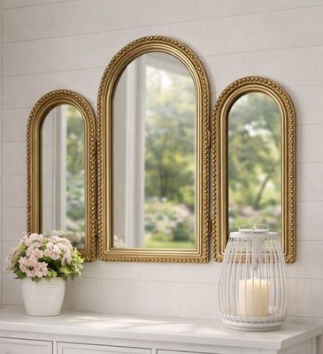 Beweglicher Spiegel Gold Brokant Standspiegel Kosmetik Clayre & Eef 50x35cm