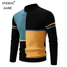 Sweatwear New Men's Autumn and Winter Casual Warm Neck Sweater Knit Pullover Top