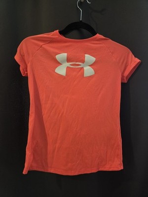 Under Armour  Melon/Neon Orange Heat Gear Loose Fit T Shirt Sz YMD
