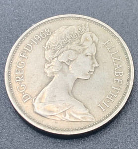 1968 United Kingdom 10 New Pence Elizabeth 2 Portrait Coin UNCIRCULATED
