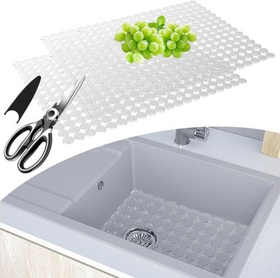 2er Pack Küchenspülenmatten rutschfest Spülenschutz, 30 * 40 cm Spülen Schutzmatten f