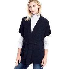 NEW Banana Republic Black Knit Tie Waist Poncho  Size: One Size