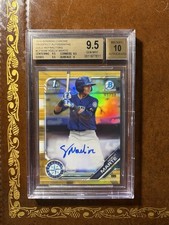 2019 Bowman Chrome Noelvi Marte CPA-NMA Gold Refractor Auto 45/50 BGS 9.5/10