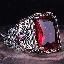 Sterling Silver Handmade Jewelry Black Men's Ring All Size Fashion Ring