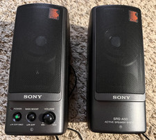 Altavoces activos multimedia compactos clásicos Sony SRS-A50 para PC/computadora de colección
