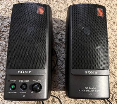 Sony SRS-A50 Classic Compact Multimedia Active Speakers for PC/Computer Vintage