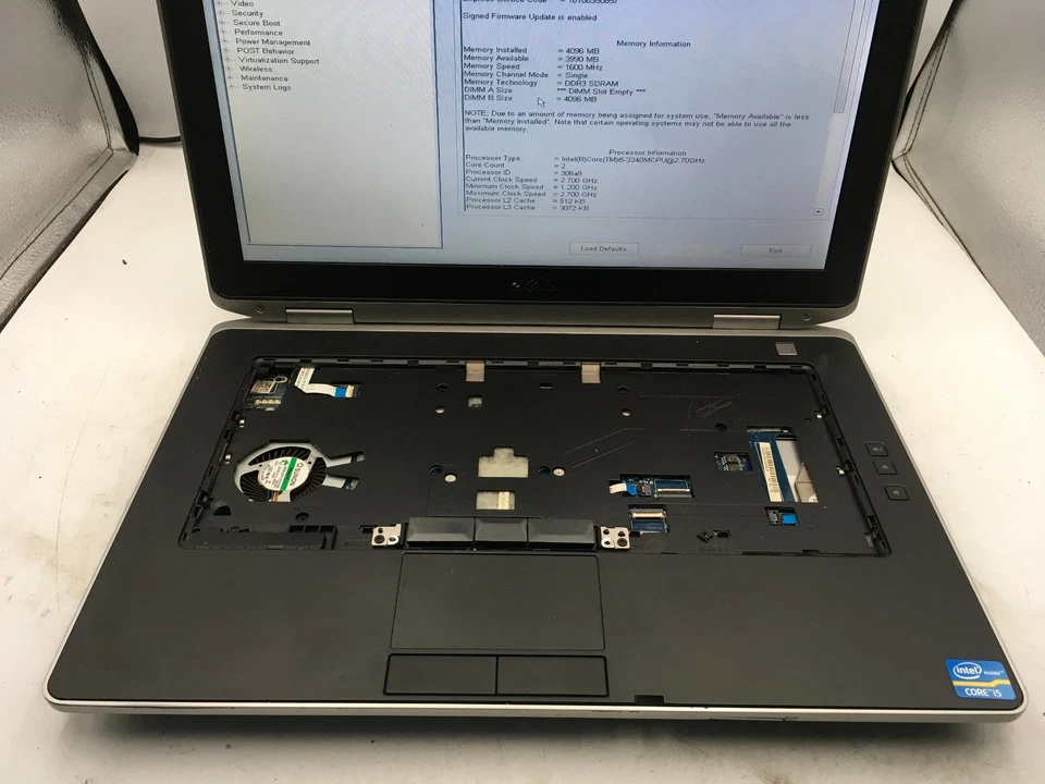 DELL LATITUDE E6430 - BOOTS TO BIOS - INTEL I5 3340U - NO RAM - READ DESCRIP -BB - Image 3 of 4
