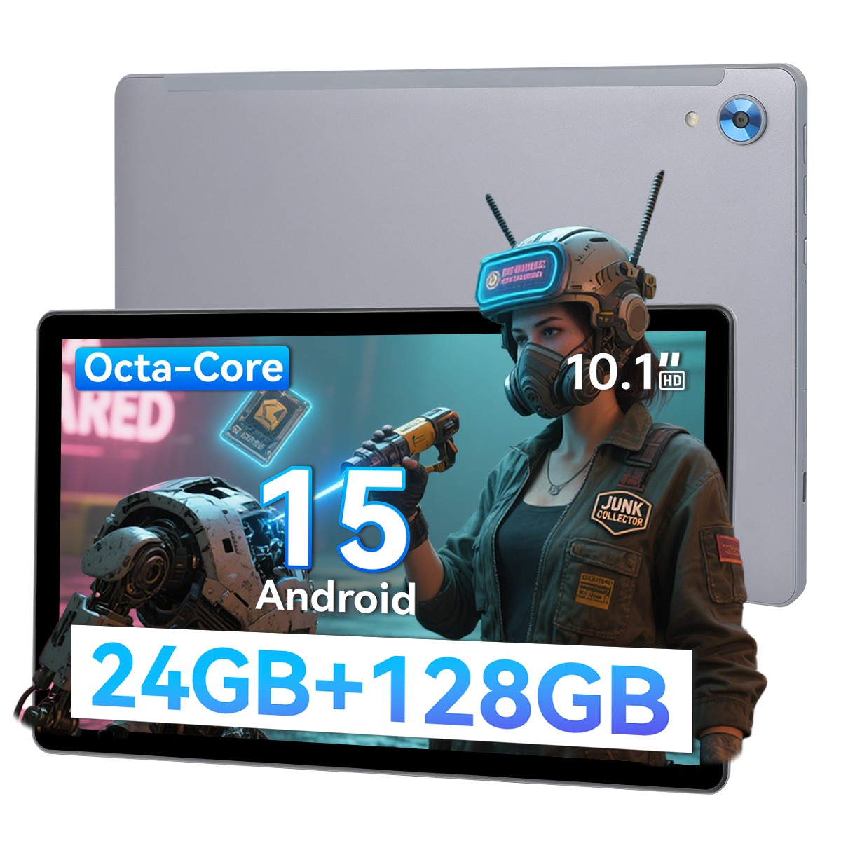 2025 10.1 inch Android 15 Tablet 24GB RAM 128GB ROM Dual Camera