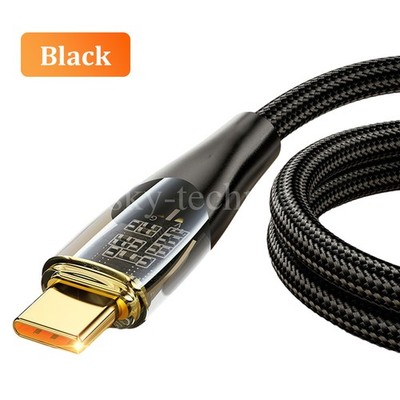 120W 6A Braided USB A to Type C Cable Fast Charger Quick Charging Data Cord Lead
