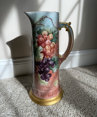 Belleek Hand Painted Grape Tankard