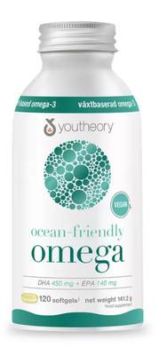 Youtheory Ocean Friendly Omega-3 Algenöl DHA 450mg EPA 140mg Gesundheit 120 Tabletten