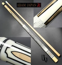 vintage Adam LEGEND Cue Leather Wrap 10T Joint White Billiard Pool stick