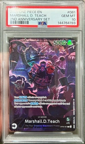2025 One Piece English Marshall D Teach 2nd Anniversary Set OP09-081 PSA 10 Gem