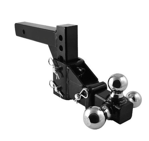 HD 3 BALL ADJUSTABLE DROP-TURN TRAILER TOW 2" HITCH MOUNT TOWING TRUCK SOLID - 第 1/1 張圖片