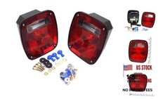 2PC Universal Truck/Trailer Tail Lights   DOT Approved Red  Clear