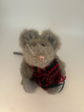 Boyds The Archive Collection Jointed Plush Mouse w Scarf 6  Christmas