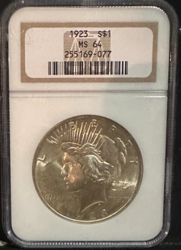 1923 Philadelphia Peace Silver Dollar $1 NGC MS64