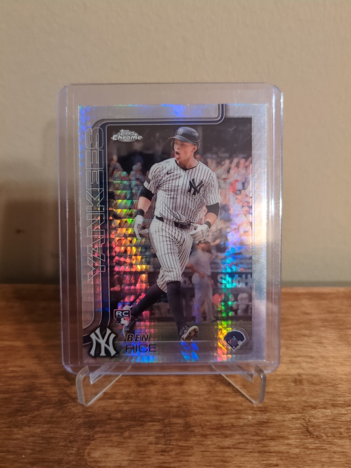 2025 Topps Chrome BEN RICE Prism Refractor RC Parallel #139 - Yankees Rookie