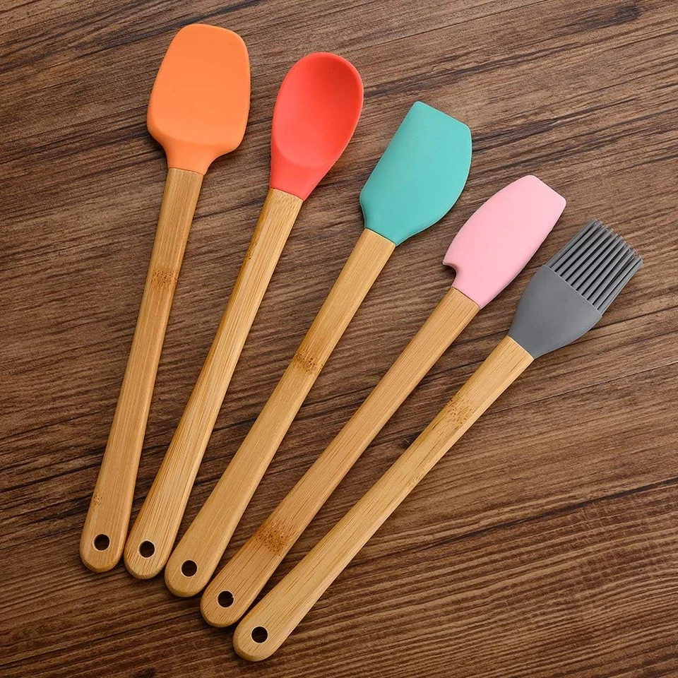 Small Spatulas for Kitchen Use,Silicone Mini Spatula Small Rubber Scraper Heat R - Image 2 of 4