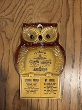 Vintage Owl Idaho kitchen prayer My House spoon rest hanging kitschy ceramic