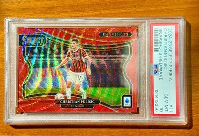 Panini Select Serie A Soccer Christian Pulisic AC Milan Snapshots Red Wave /49