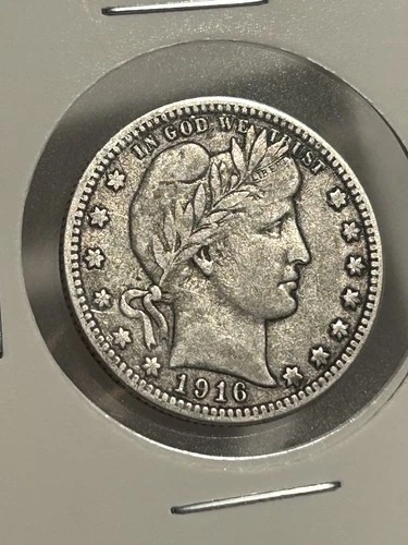 1916-D Barber Quarter Gorgeous Coin- Full Motto, Full Rims,Full Liberty & Luster