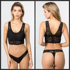 Set of Crochet Bralette and Sexy Thong