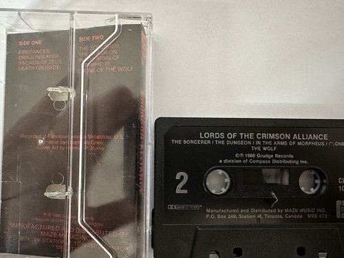 LORDS OF THE CRIMSON ALLIANCE - Self Titled Cassette Tape 1986 Cobra CLC1024 DB1 - Picture 2 of 2
