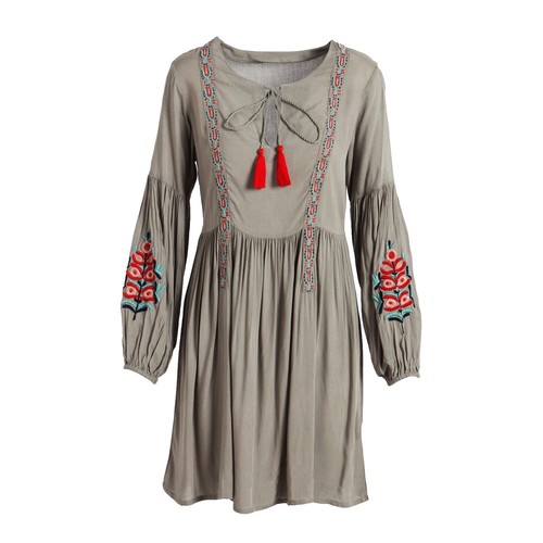madewell embroidered wander dress Madewell Embroidered Wander Shift Dress Size Small Gray Linen Aqua Red