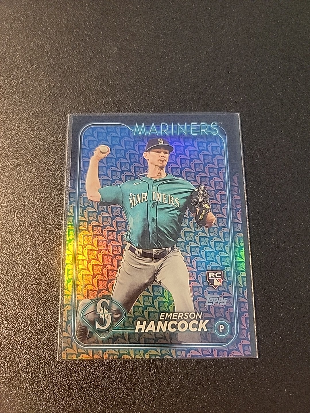 2024 Topps Series 1 #39 Emerson Hancock RC Easter Holiday Foil Mariners