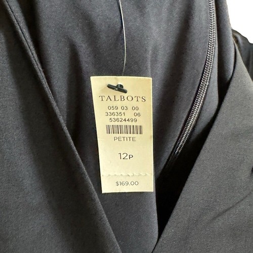 Talbots Womens Black V-Neck Sleeveless Sheath Business Wear Midi Dress Size 12P - Picture 8 of 14
